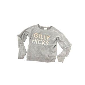 Gilly Hicks Hollister Sweatshirt Sz Xs Metallic Shimmer Spellout Pullover Gray